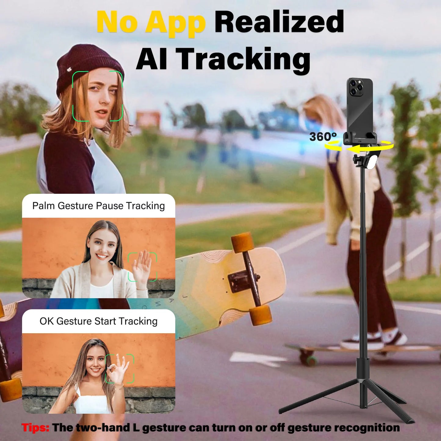 M2PRO Smartphone Gimbal Stabilizer1-Axis Stabilizer Face Tracking without App 4-In-1 Mobile Gimbal Stabilizer for Phone