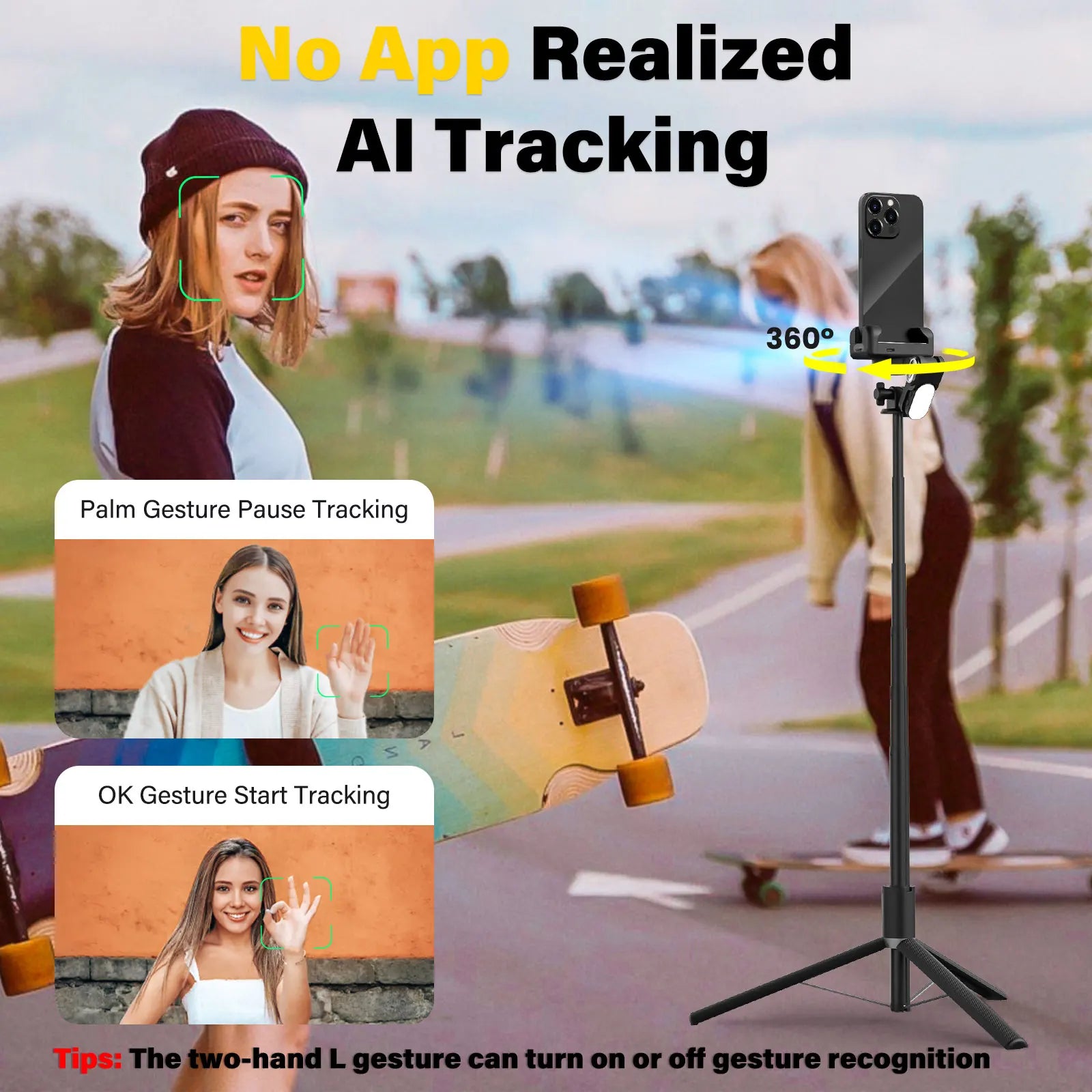 M2PRO Smartphone Gimbal Stabilizer1-Axis Stabilizer Face Tracking without App 4-In-1 Mobile Gimbal Stabilizer for Phone