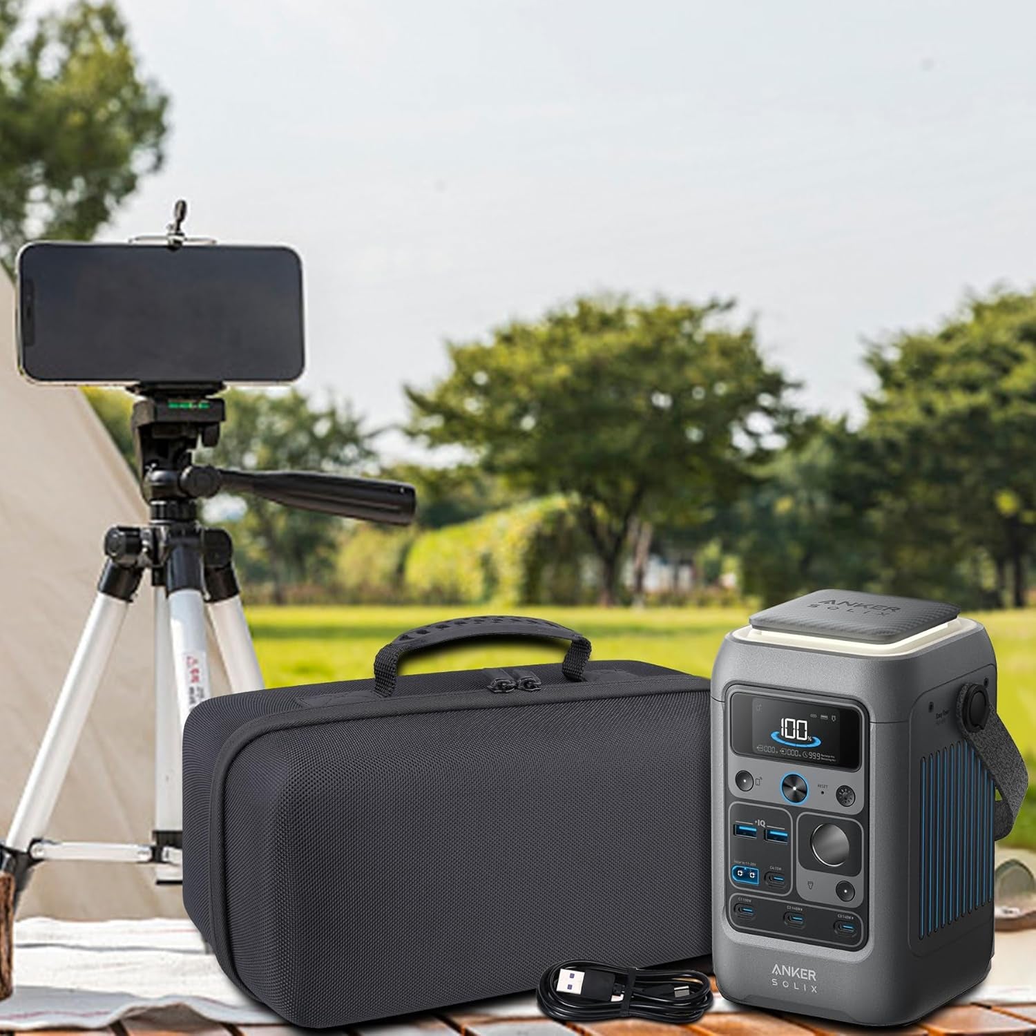 Hard Travel Case Compatible with Anker SOLIX C300 DC Power Bank Station, Outdoor 288Wh 90,000Mah Portable Power Station, 300W Solar Generator