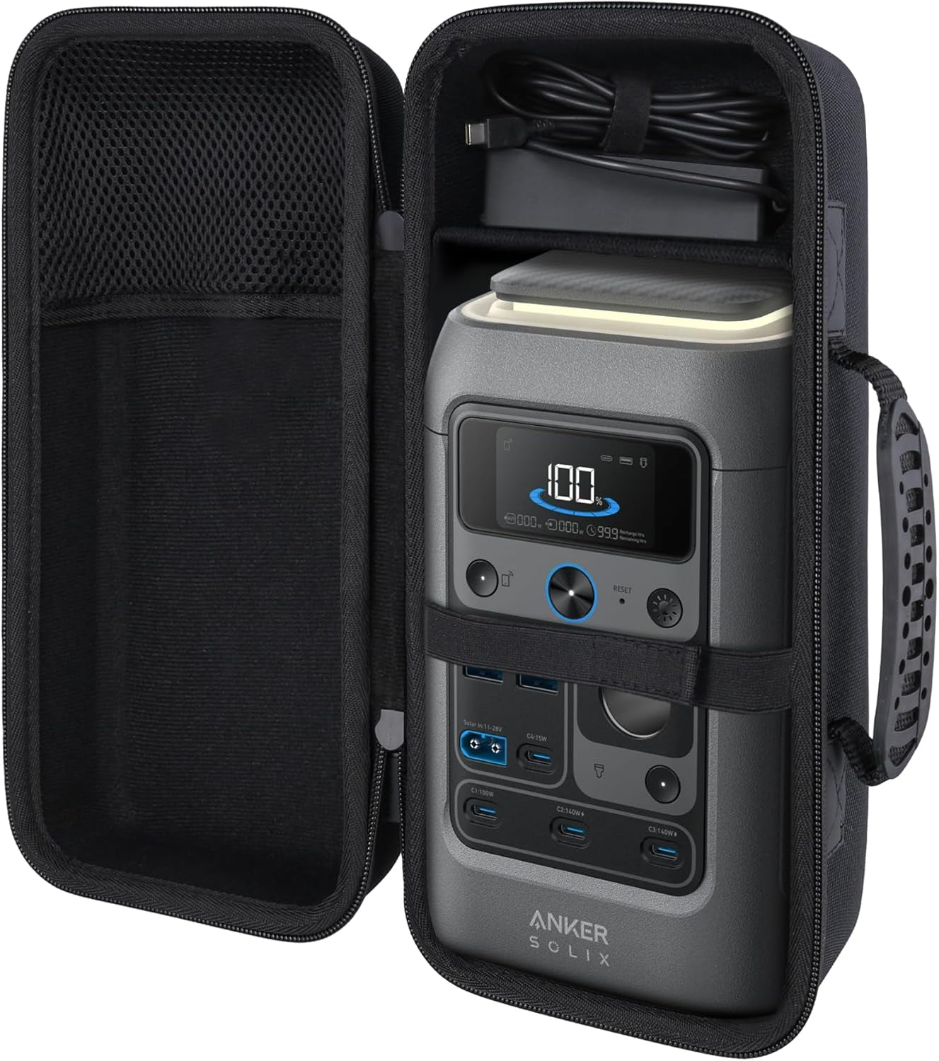 Hard Travel Case Compatible with Anker SOLIX C300 DC Power Bank Station, Outdoor 288Wh 90,000Mah Portable Power Station, 300W Solar Generator