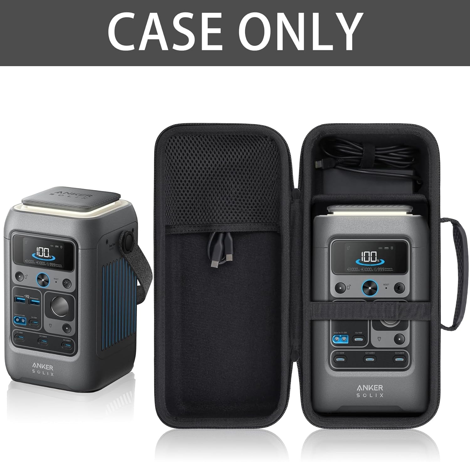 Hard Travel Case Compatible with Anker SOLIX C300 DC Power Bank Station, Outdoor 288Wh 90,000Mah Portable Power Station, 300W Solar Generator