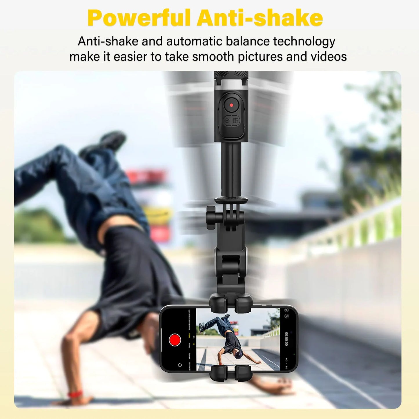 M2PRO Smartphone Gimbal Stabilizer1-Axis Stabilizer Face Tracking without App 4-In-1 Mobile Gimbal Stabilizer for Phone
